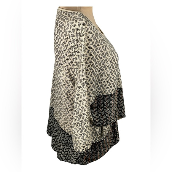 Anthropologie MOTH Knit Crossed Hem Pullover Top Cotton Wool Blend Beaded Knit - Picture 3 of 6